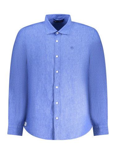 Мъжка синя риза с дълъг ръкав