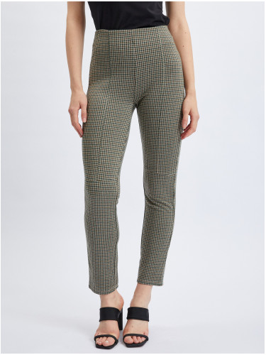 Orsay Green Ladies Checkered Pants - Ladies
