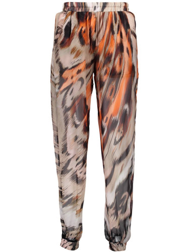 Дамски оранжеви шарени панталони Just Cavalli