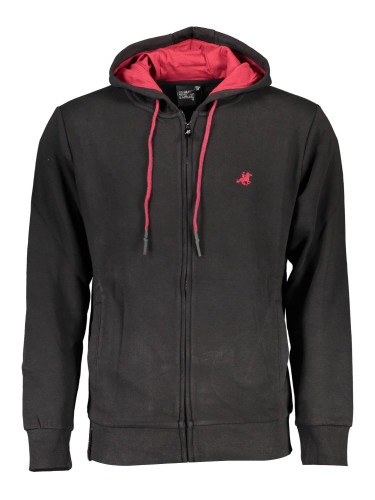 US GRAND POLO MEN'S BLACK ZIP-UP SWEATSHIRT