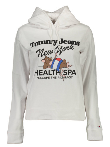 Бял суичър с качулка Tommy Hilfiger