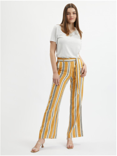 Orsay Orange Women's Striped Linen Trousers - Ladies
