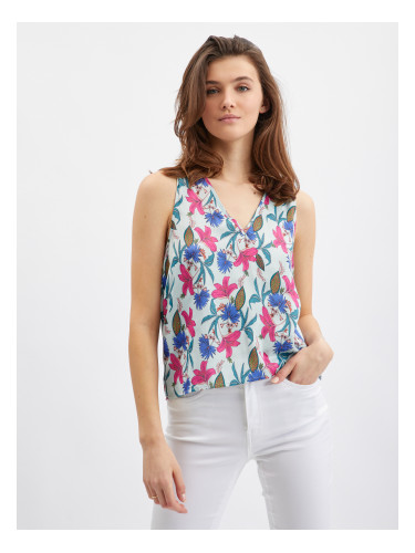 Pink and blue women's floral blouse ORSAY