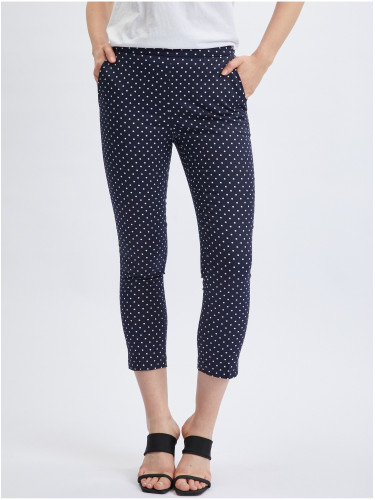Orsay Women's Navy Blue Three-Quarter Polka Dot Trousers - Women's