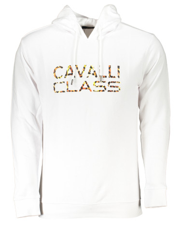 Бял суитшърт CAVALLI CLASS без цип