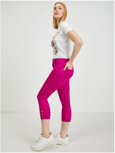 Orsay Dark Pink Women's Cropped Trousers - Women's