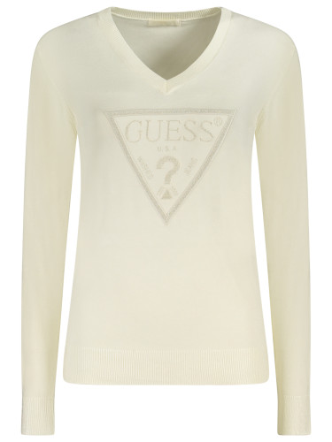 Бял пуловер GUESS JEANS