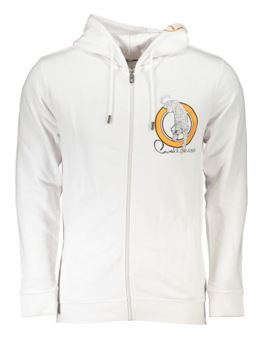 Мъжки бял суитшърт с цип Cavalli Class