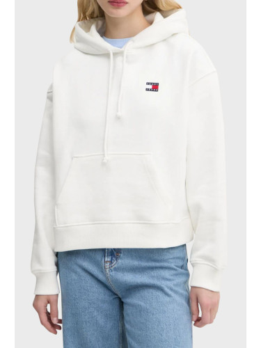 Бял суичър с качулка Tommy Jeans