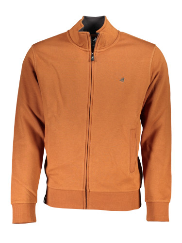 US GRAND POLO MEN'S BROWN ZIP SWEATSHIRT