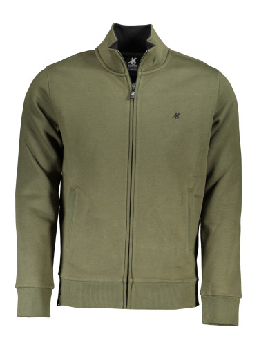 US GRAND POLO MEN'S GREEN ZIP SWEATSHIRT