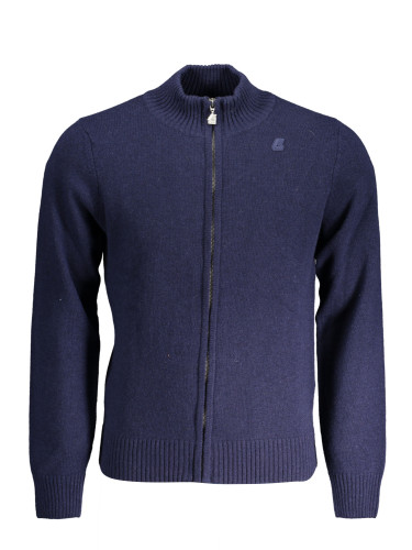 Мъжки син пуловер с цип