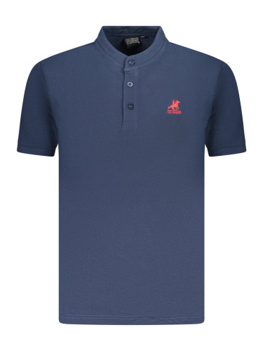 Мъжка синя поло риза с къс ръкав