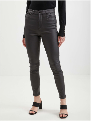 Orsay Grey Women's Leatherette Trousers - Women's