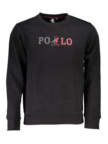 US GRAND POLO MEN'S BLACK ZIP-OUT SWEATSHIRT