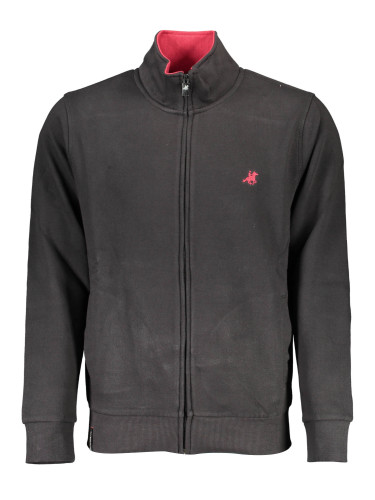 US GRAND POLO MEN'S BLACK ZIP-UP SWEATSHIRT