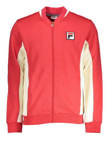 Мъжки червен суитшърт с цип FILA