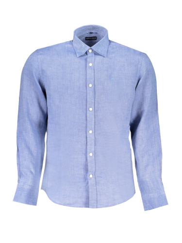 Мъжка синя риза с дълъг ръкав