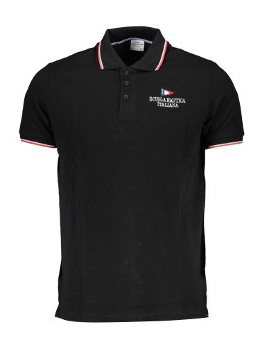Черна мъжка поло риза с къс ръкав