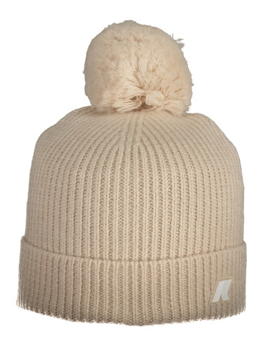Бежова шапка с помпон