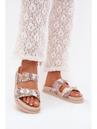 Boto Дамски Плажни Чехли На Платформа Бежови Sorina