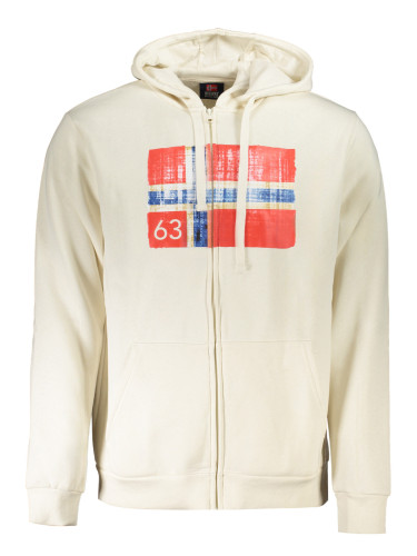 Мъжки бял суитшърт с цип