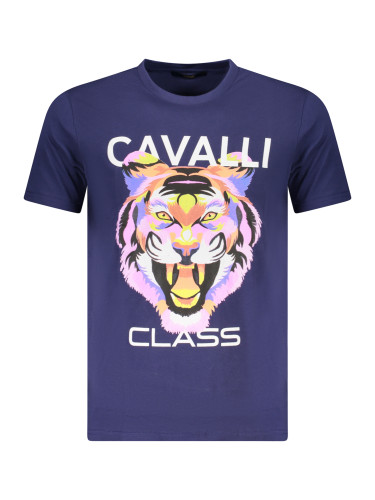 Мъжка тениска с къс ръкав CAVALLI CLASS, синя
