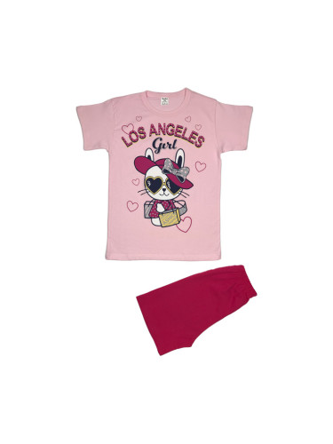 Детска пижама за момиче с къс ръкав 