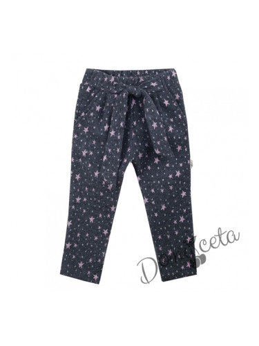 Детски панталонки в тъмносиньо на звездички