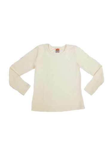 Детска блуза с дълъг ръкав в екрю