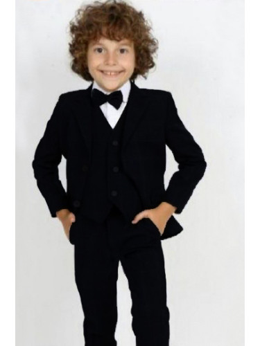 Официален детски костюм за момче от 5 части със сако в черно 5355452