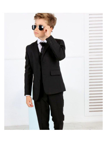 Официален костюм в черно за момче от 5 части с вратовръзка 536974