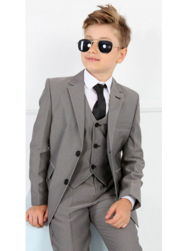 Официален костюм в сиво за момче от 5 части с вратовръзка 536287 Сивин
