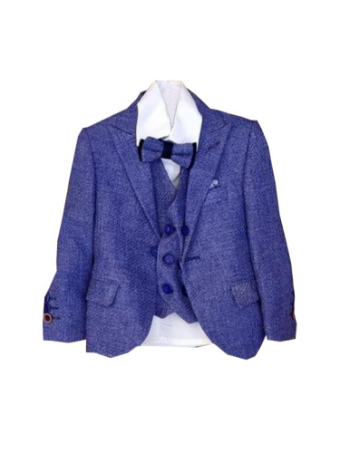 Официален детски костюм за момче от 5 части със сако в синьо 745811