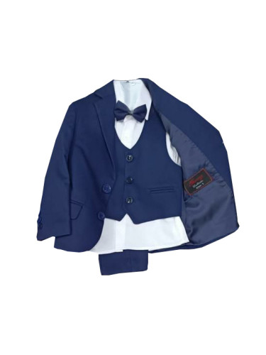 Официален детски костюм за момче от 5 части в синьо от колекция Крали