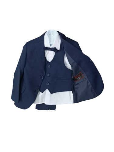 Официален детски костюм за момче от 5 части в тъмносиньо от колекция Т