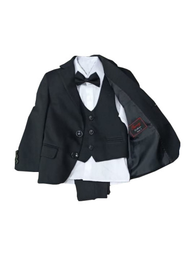 Официален детски костюм за момче от 5 части в черно от колекция Чернов