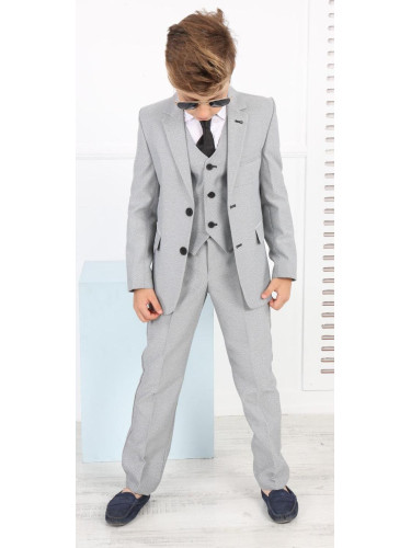 Официален костюм в сиво за момче от 5 части с вратовръзка 5362589 Сиви