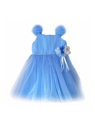 Детска рокля в светлосиньо с тюл 