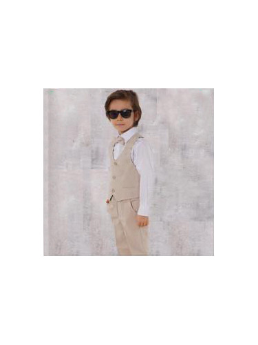 Официален костюм за момче от 4 части елек , риза в бяло, панталон и па