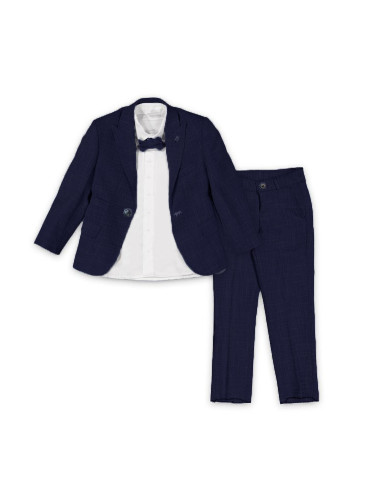 Официален детски костюм за момче в тъмносиньо от 4 части без елек