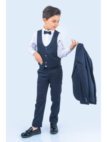 Официален детски костюм за момче от 5 части в синьо 438454
