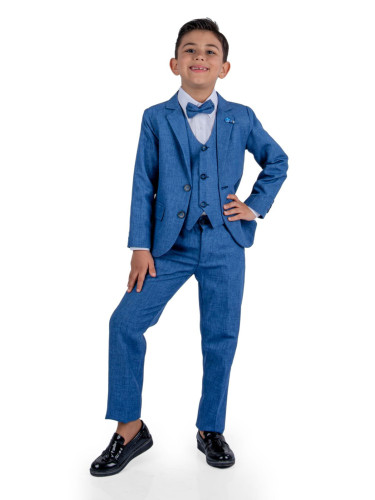 Официален костюм за момче от 5 части в синьо от колекция Кралина
