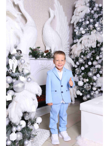 Официален костюм за момче от 5 части в светлосиньо 333011033 от колекц
