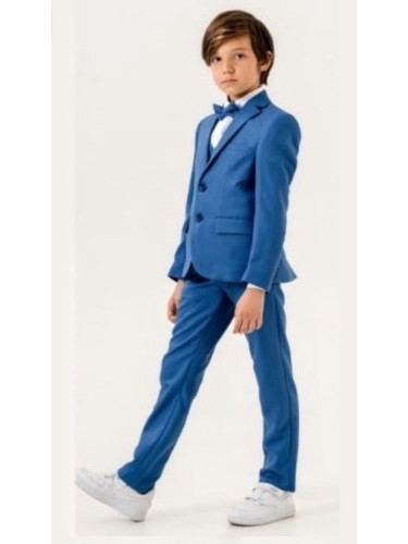Официален костюм за момче от 5 части в синьо - сако, панталон, риза, е