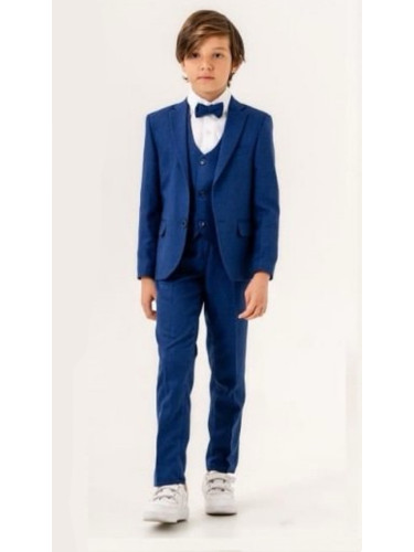 Официален костюм за момче от 5 части в синьо - сако, панталон, риза, е