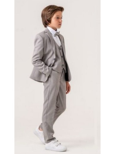 Официален костюм Сивина за момче от 5 части в сиво - сако, панталон, р