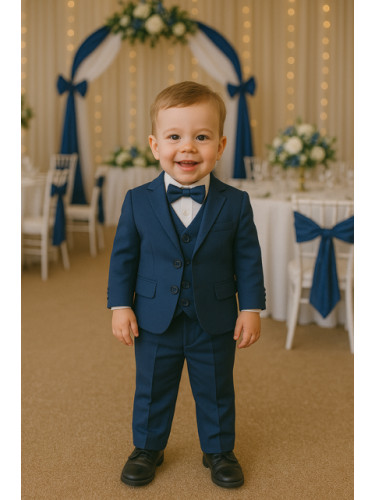 Официален детски костюм за момче от 5 части в синьо от колекция Крали