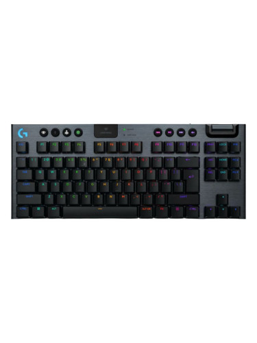  Механична клавиатура Logitech - G915 X Lightspeed TKL Low-Profile, безжична, Clicky, RGB, черна