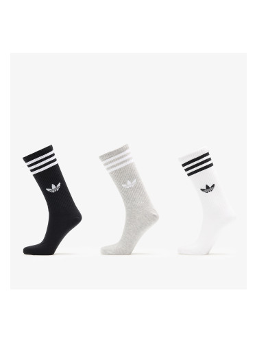 Чорапи adidas 3S High Crew Socks 3-Pack White/ Medium Grey Heather/ Black L